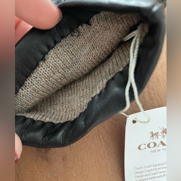 NWT Coach black leather gloves (women’s) - Picture 2 of 4